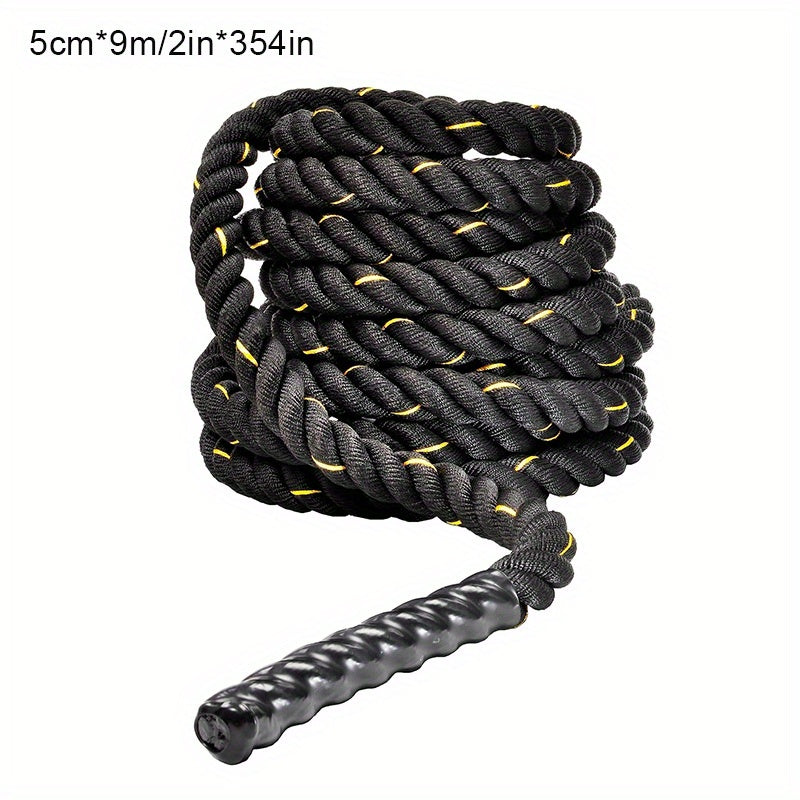Fitness Battle Ropes, 1 Foot/ 1.5 Inches/ 2 Inches In Diameter, Made Of Polyester, Available In 30 Feet, 40 Feet, And 50 Feet Lengths, Suitable For Home Gyms And Intense Workouts.