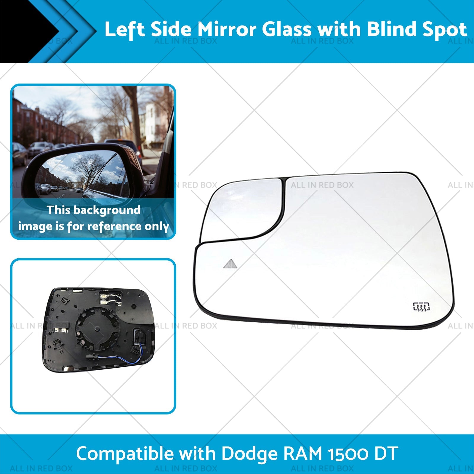 Mirror Glass with Blind Spot Left Side Suitable for Dodge RAM 1500 DT 19缂佲剝寮22-1
