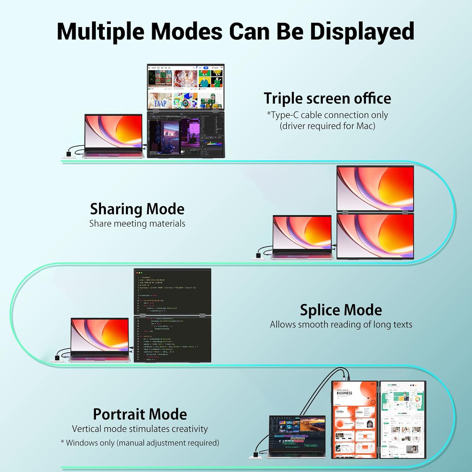 InnoView Foldable 18.5" Dual Monitor-INVPM509-4