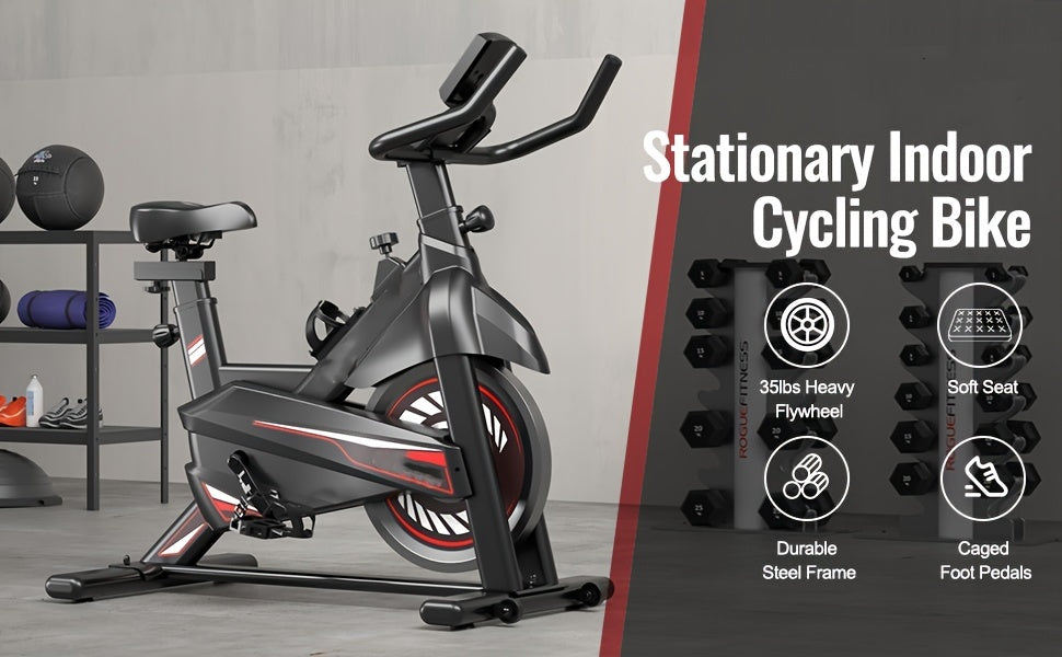 Exercise Bike-Indoor Stationary Bike for Home Gym, Workout Bike With Belt Drive, Cycling Bike With Digital Display & Comfortable Seat Cushion Convenient operation makes workouts easier and more efficient