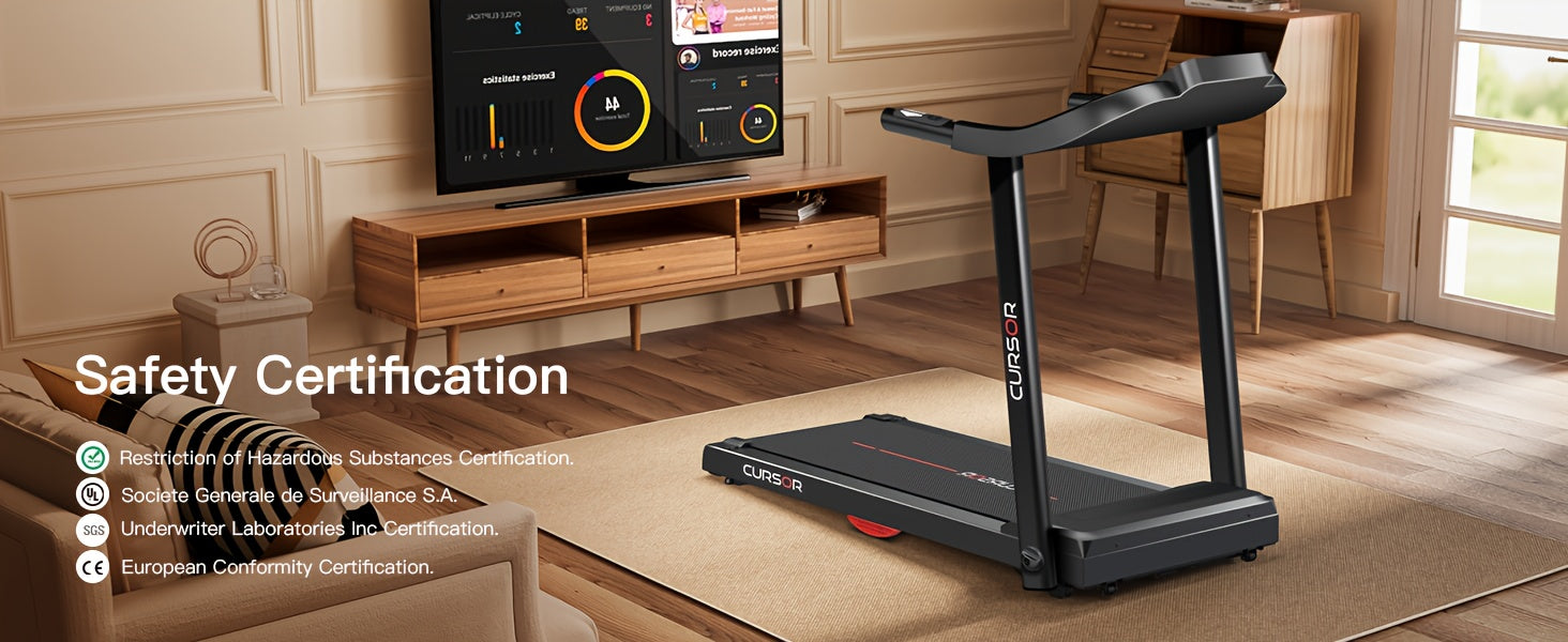 Fitness Stepper Home Folding Treadmill With Pulse Sensor, 2.5HP Foldable Portable Treadmill, 7.5 MPH Electric Motorized Running Machine With Heart Rate Sensor, 265 LBS Capacity For Home Gym
