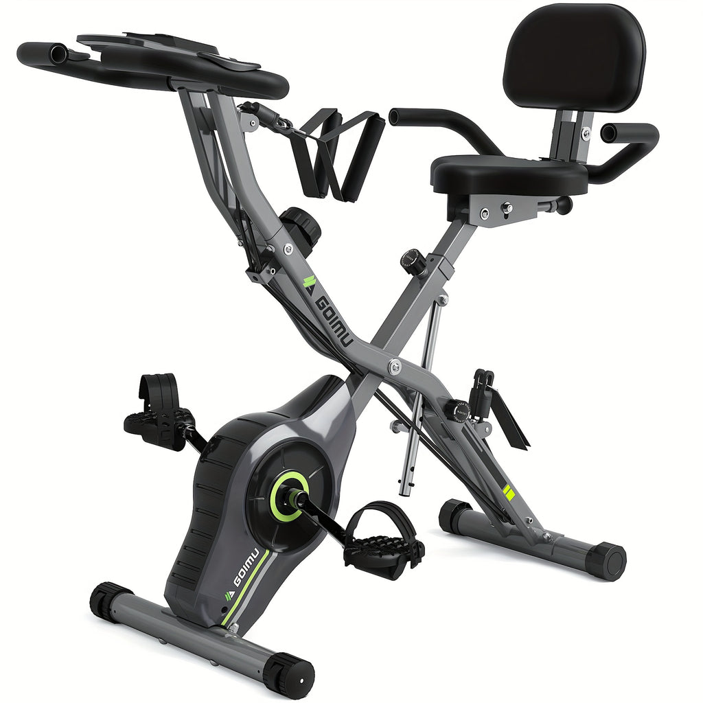 MITONOS 1pc Exercise Bike, 5-in-1 Foldable Stationary Bike, For Home Workout, 16-Level Adjustable Resistance, With 330lbs Capacity