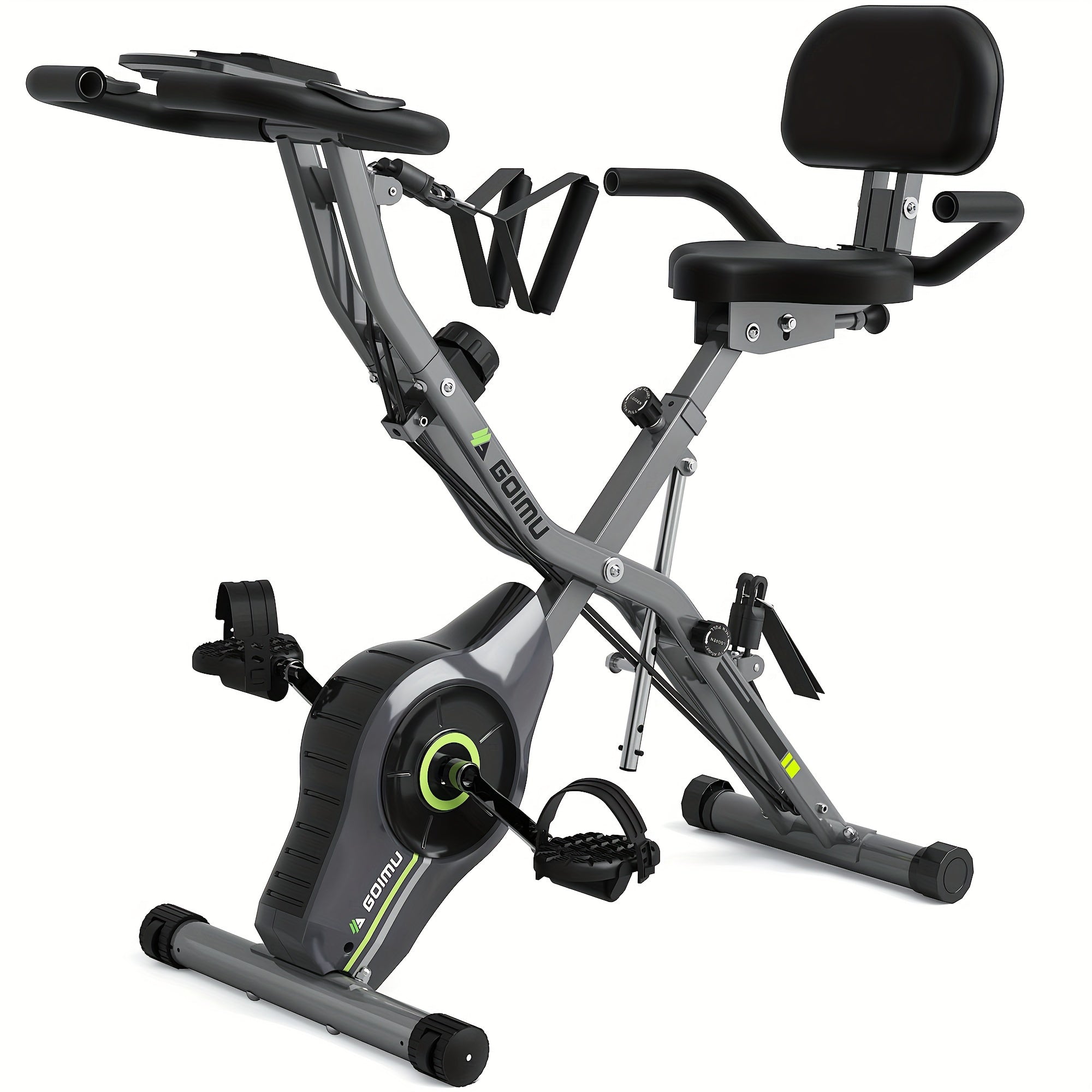MITONOS 1pc Exercise Bike, 5-in-1 Foldable Stationary Bike, For Home Workout, 16-Level Adjustable Resistance, With 330lbs Capacity