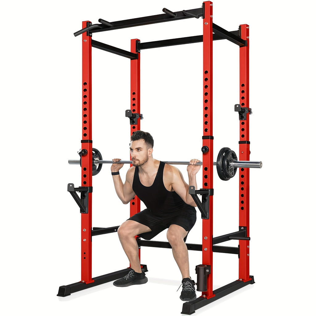 Cube Walk Power Rack, Rack Cage for Weight Training, Adjustable Squat Stand Rack for Home Gym Equipment, Heavy Capacity And Adjustable Squat Stand Rack, Lifting Cage with 660lb Capacity, Strength Training Squat Stand Barbell