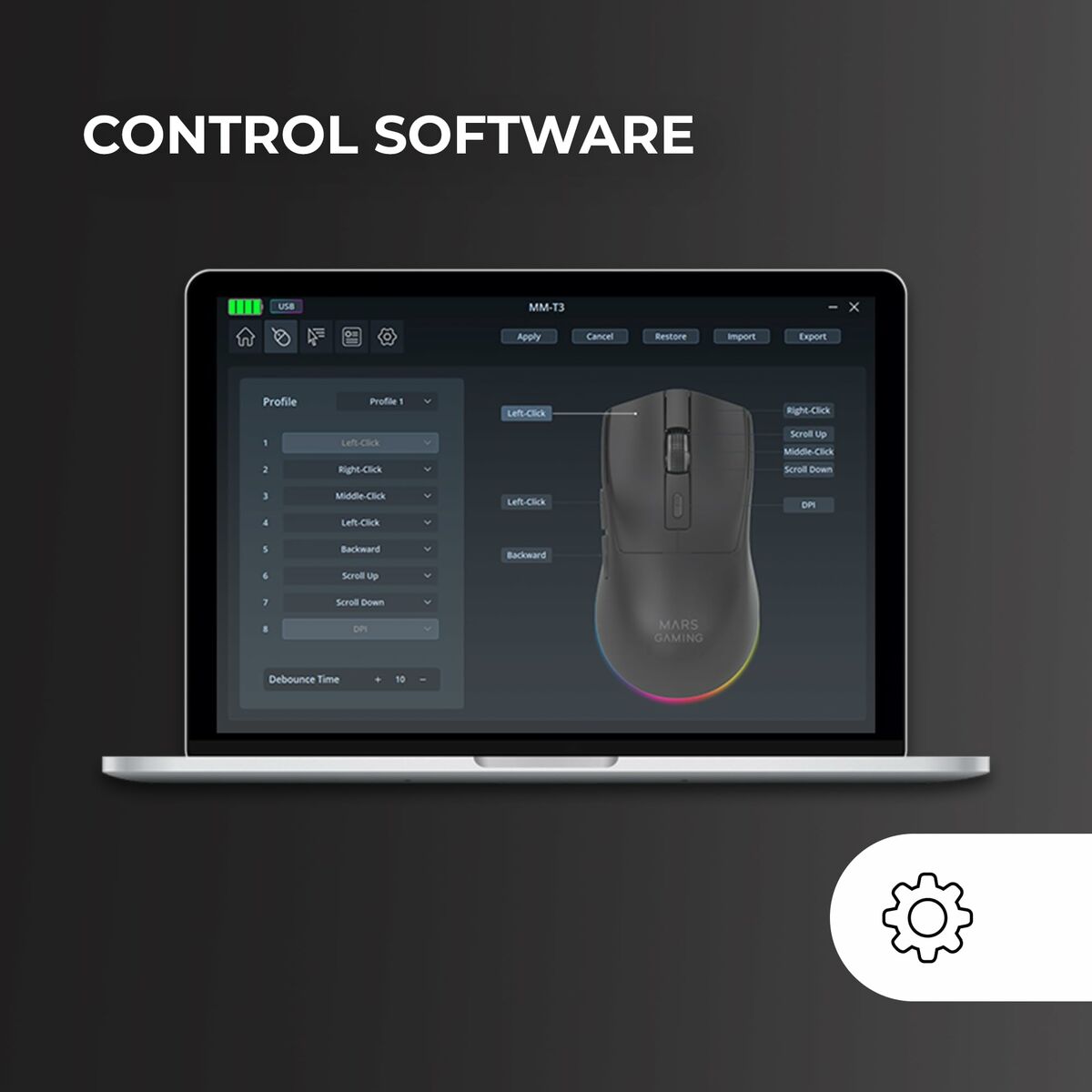 Gaming Mouse Mars Gaming MMT3 Black-2
