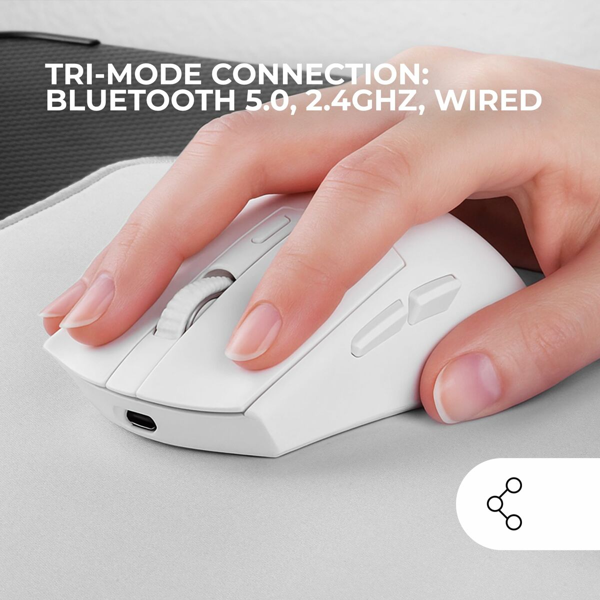 Gaming Mouse Mars Gaming MMT3W White-5