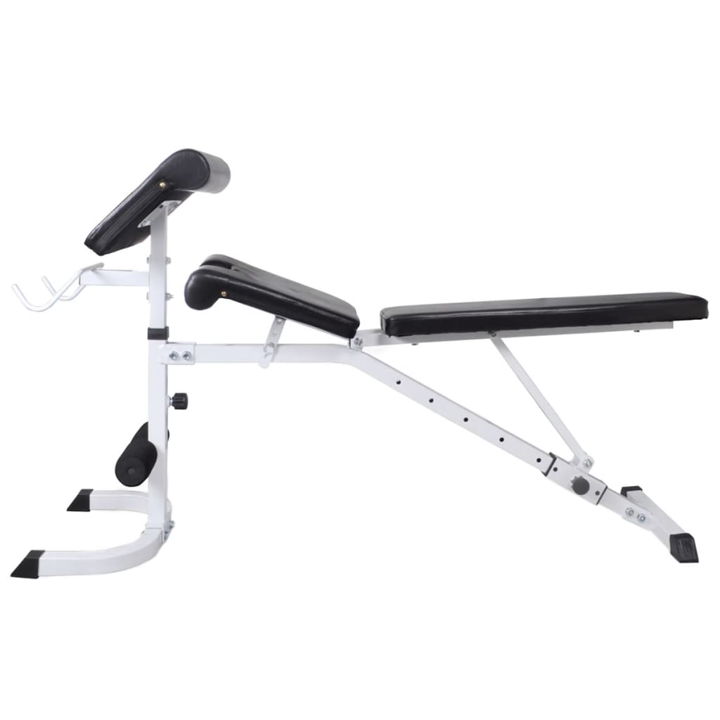 vidaXL Workout Bench with Weight Rack, Barbell and Dumbbell Set 198.4 lb-1