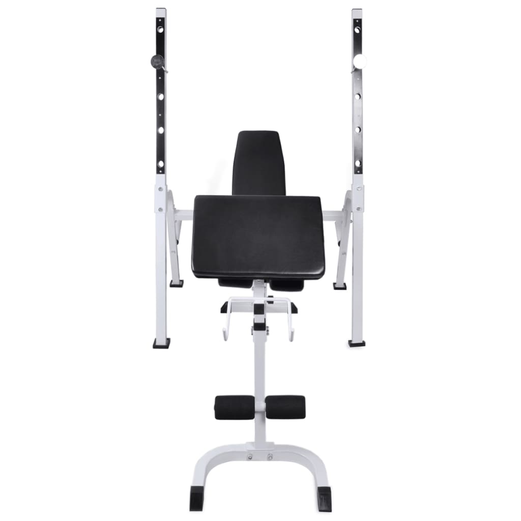 vidaXL Workout Bench with Weight Rack, Barbell and Dumbbell Set 198.4 lb-3