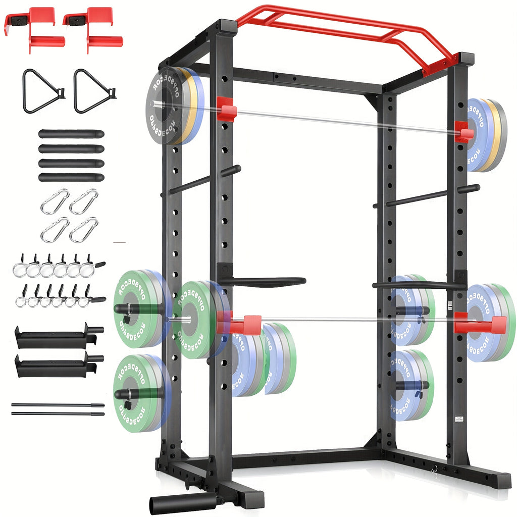 All In One 3S Fast Folding Home Gym Equipment Professional Workout Bench Set with Squat Rack, Adjustable & Foldable Upgrade Weight Bench Press Set with Leg Developer, Preacher Curl Pad for Full Body Workout