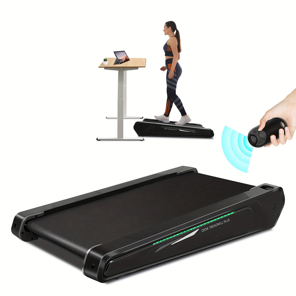 Compact Mini Jogging Machine for Small Space, Walking Pad with 5% Incline, Under Desk Treadmill 300 lbs Capacity Portable for Home & Office, Standby State Blue and Green Double Flash Cycle