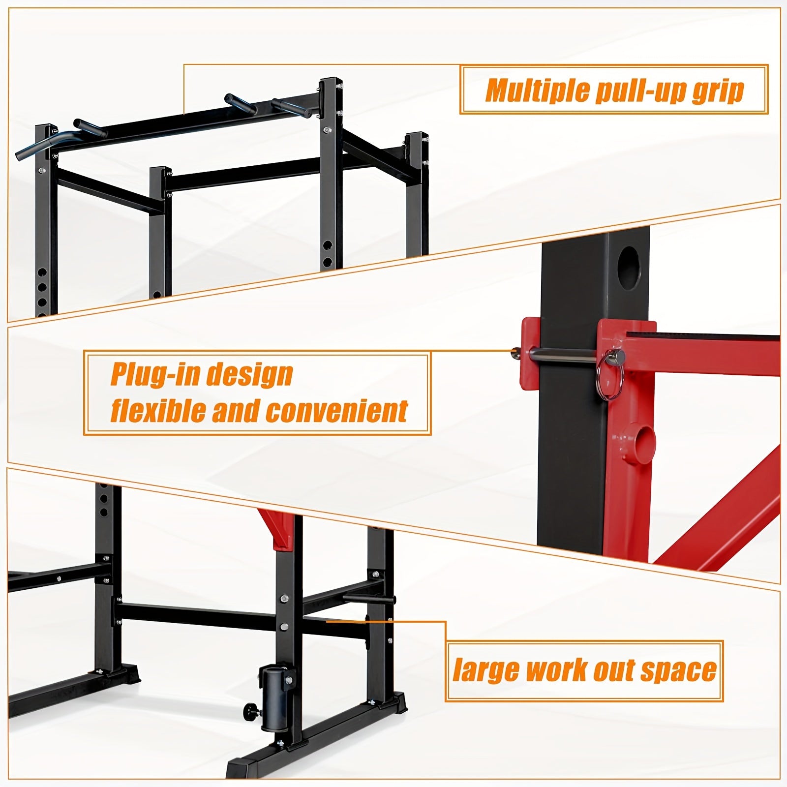 Cube Walk Power Rack, Rack Cage for Weight Training, Adjustable Squat Stand Rack for Home Gym Equipment, Heavy Capacity And Adjustable Squat Stand Rack, Lifting Cage with 660lb Capacity, Strength Training Squat Stand Barbell
