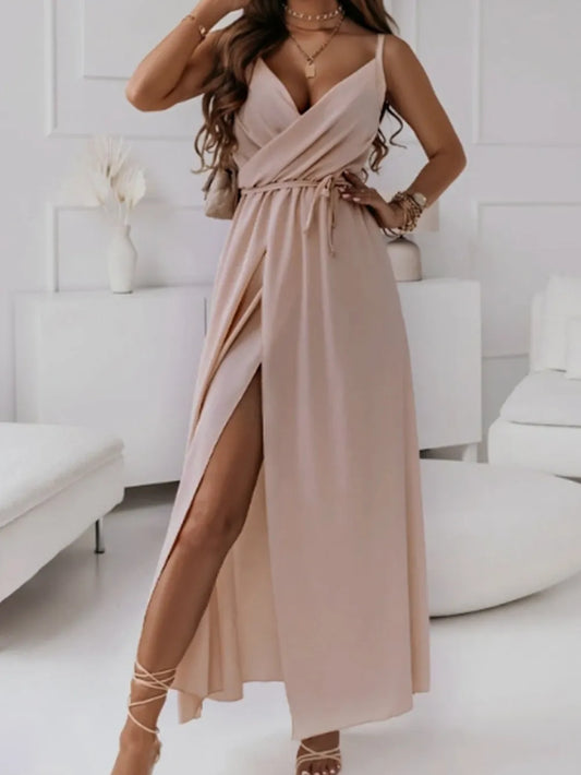 Spring and summer new elegant V-neck dress dress