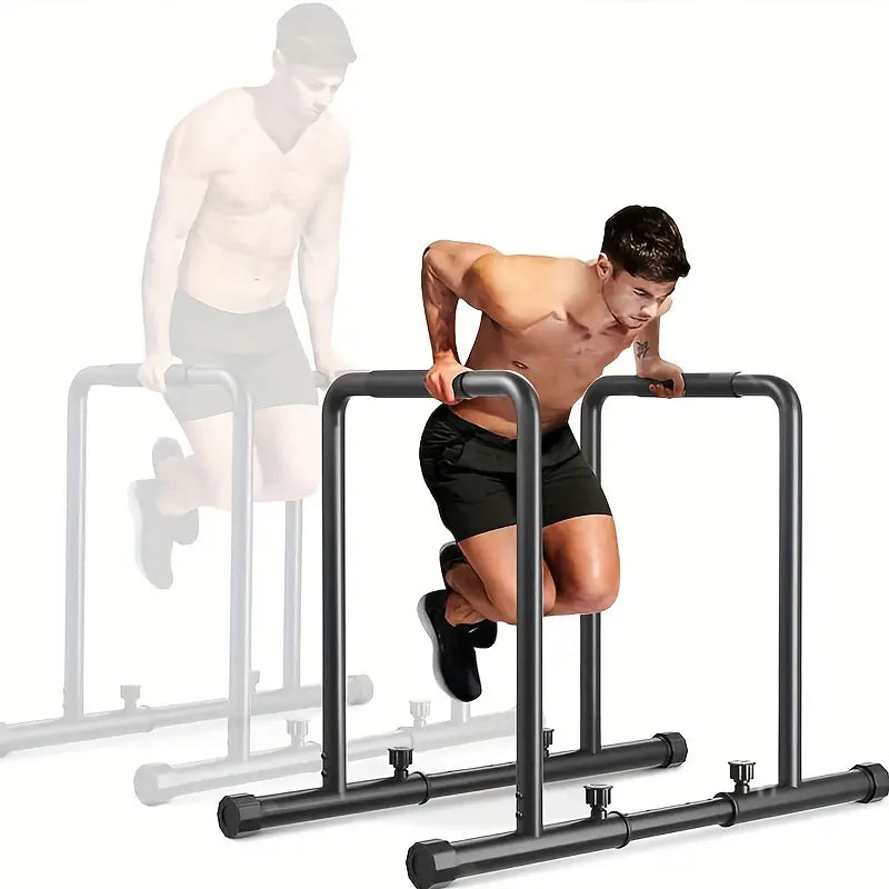 Adjustable Heavy Duty Dip Parallel Bars, Pull-Up Bars - Universal Use (Black)-1