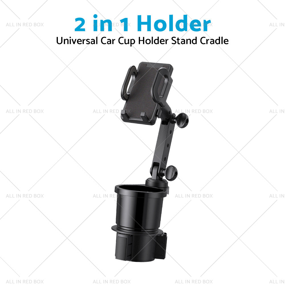 2in1 Universal Car Cup Holder Stand Cradle Adjustable 360 Angle Cell Phone GPS Mount-4