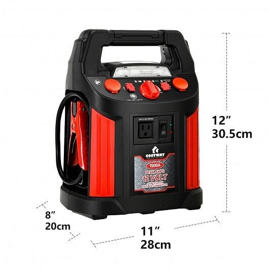 Jump Starter Air Compressor Power Bank Charger with LED Light and DC Outlet-3