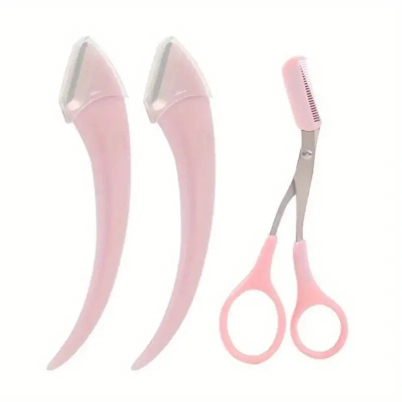 Eyebrow Trimmer Set With Razor And Scissors-6