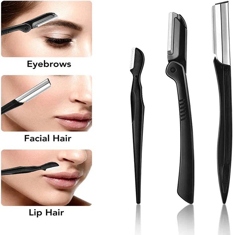 Eyebrow Trimmer Set with Scissors and Tweezers-3