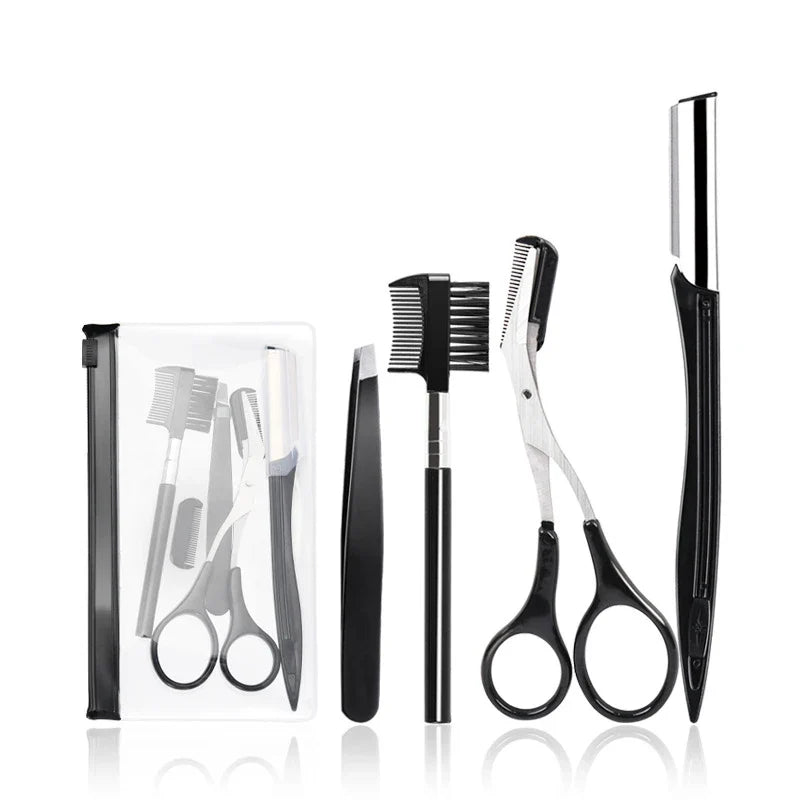 Eyebrow Trimmer Set with Scissors and Tweezers-7