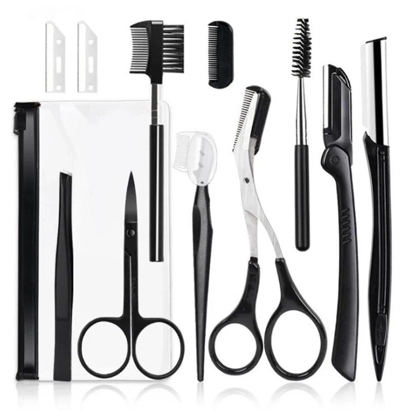 Eyebrow Trimmer Set with Scissors and Tweezers-8