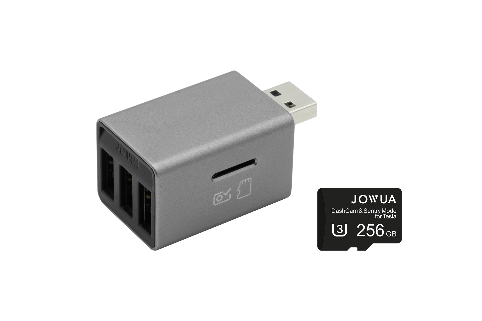 3 Port USB HUB with DashCam Reader-0
