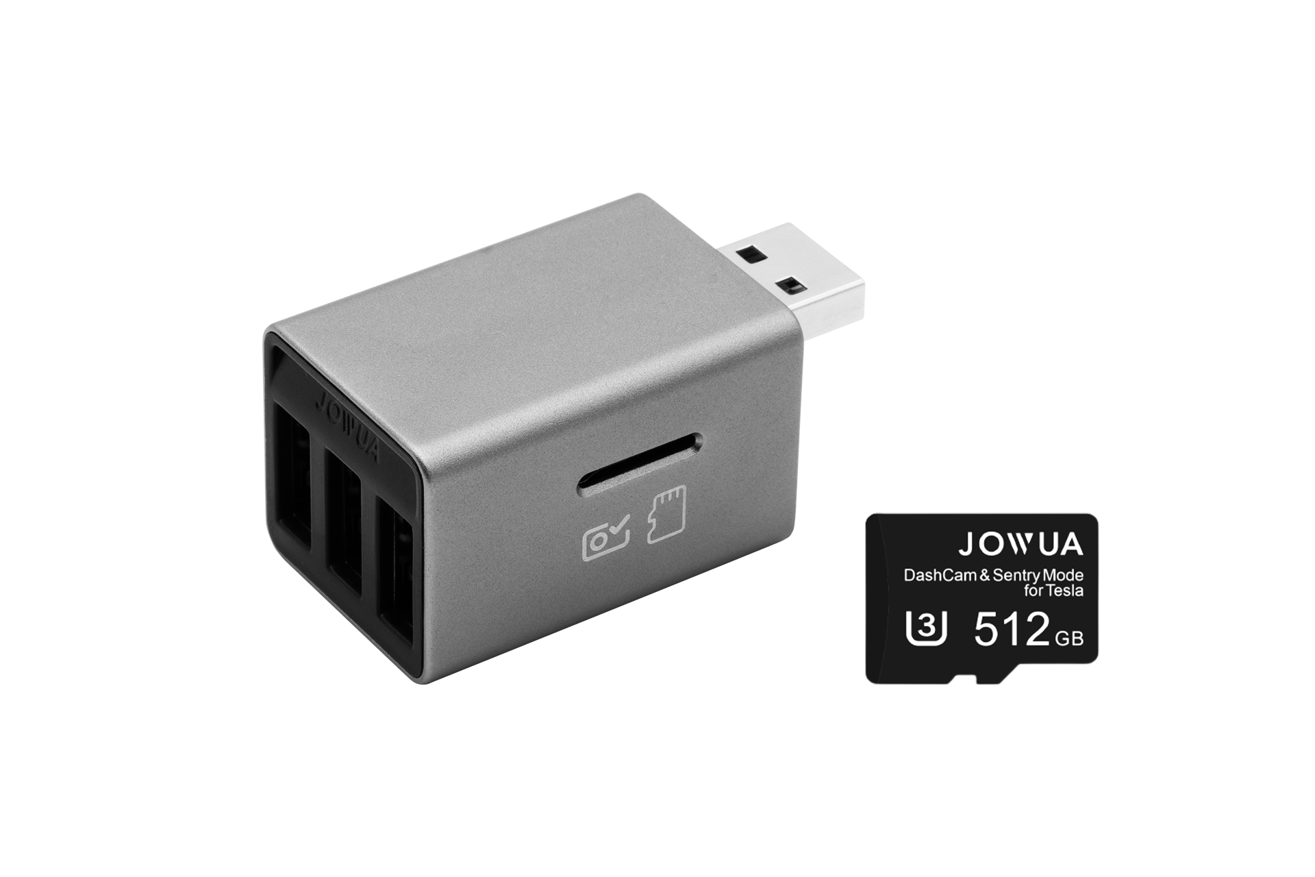 3 Port USB HUB with DashCam Reader-5