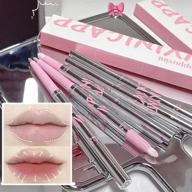 Nude Matte Lip Liner With Lip Brush Korean Natural Pink-3
