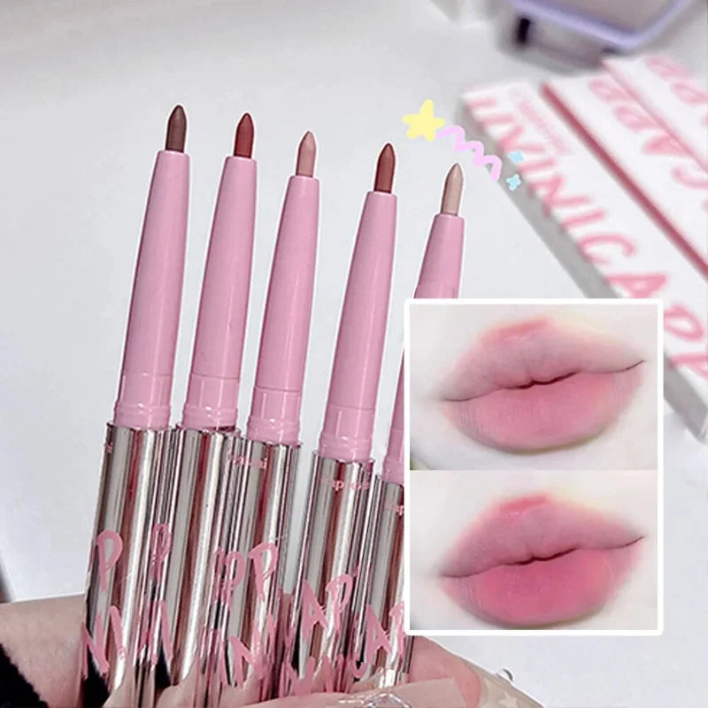 Nude Matte Lip Liner With Lip Brush Korean Natural Pink-4
