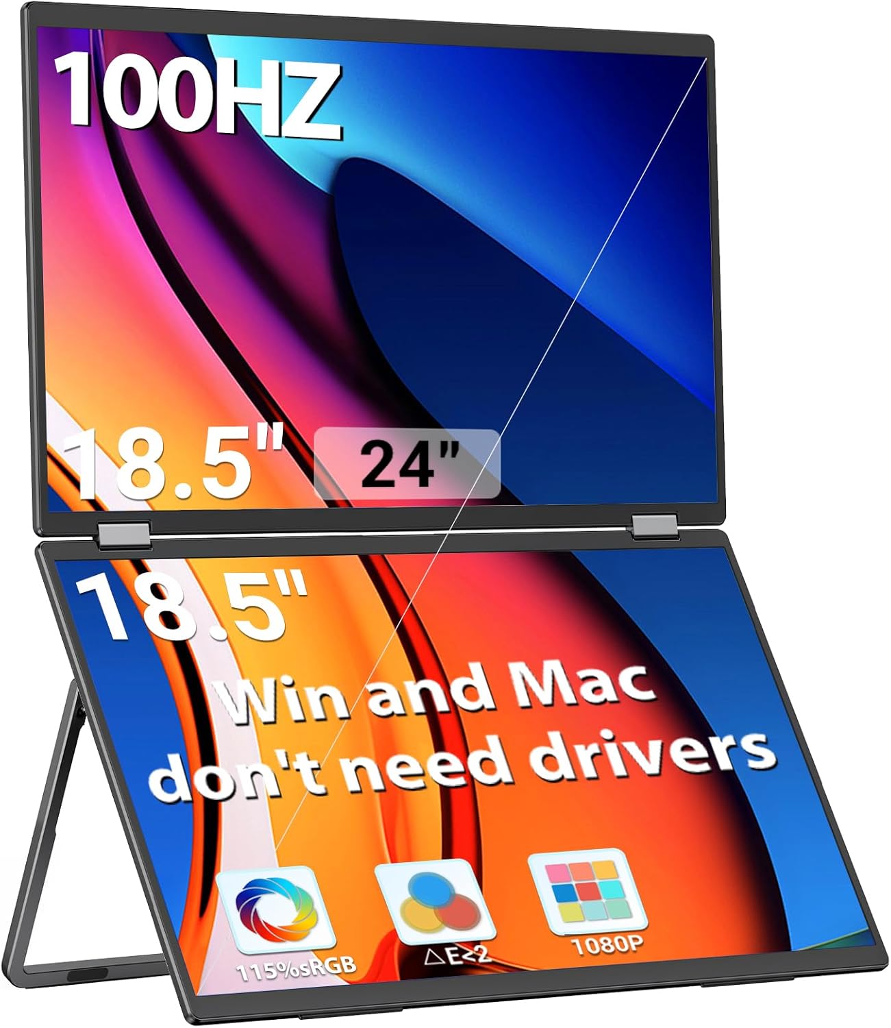InnoView Foldable 18.5" Dual Monitor-INVPM509-0