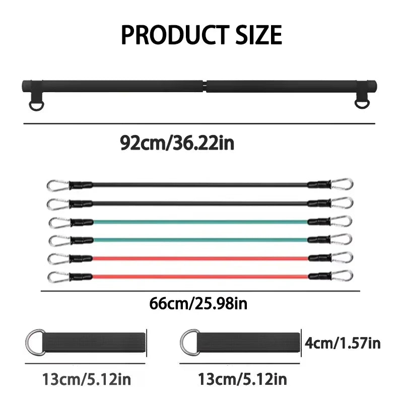 Resistance Band Pilates Stick Home Fitness Kit-1