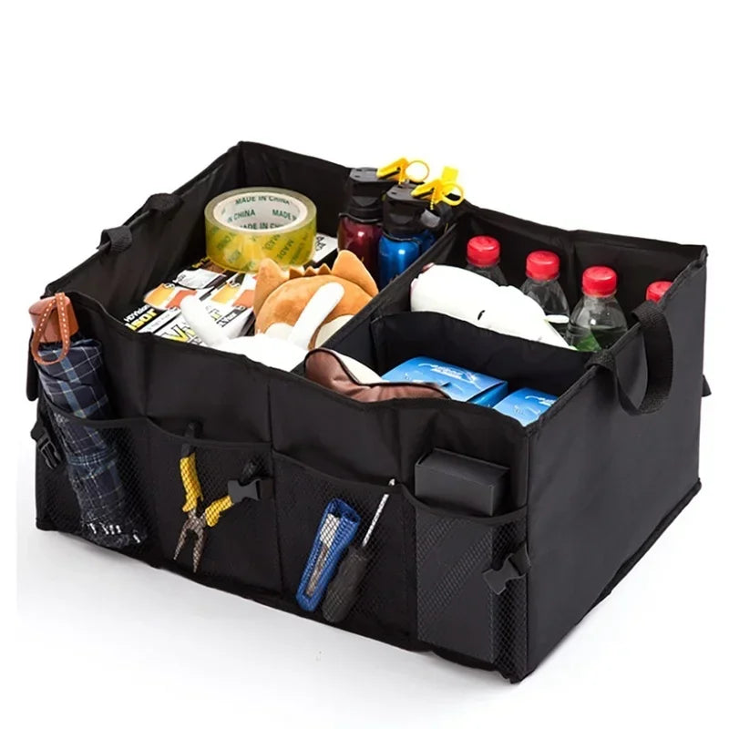 Large Capacity Collapsible Car Trunk Organizer Storage Box Black-2