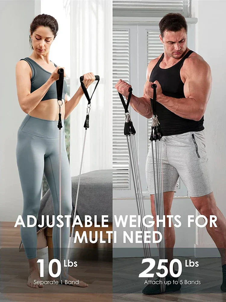250lbs Resistance Bands Set with Accessories-2