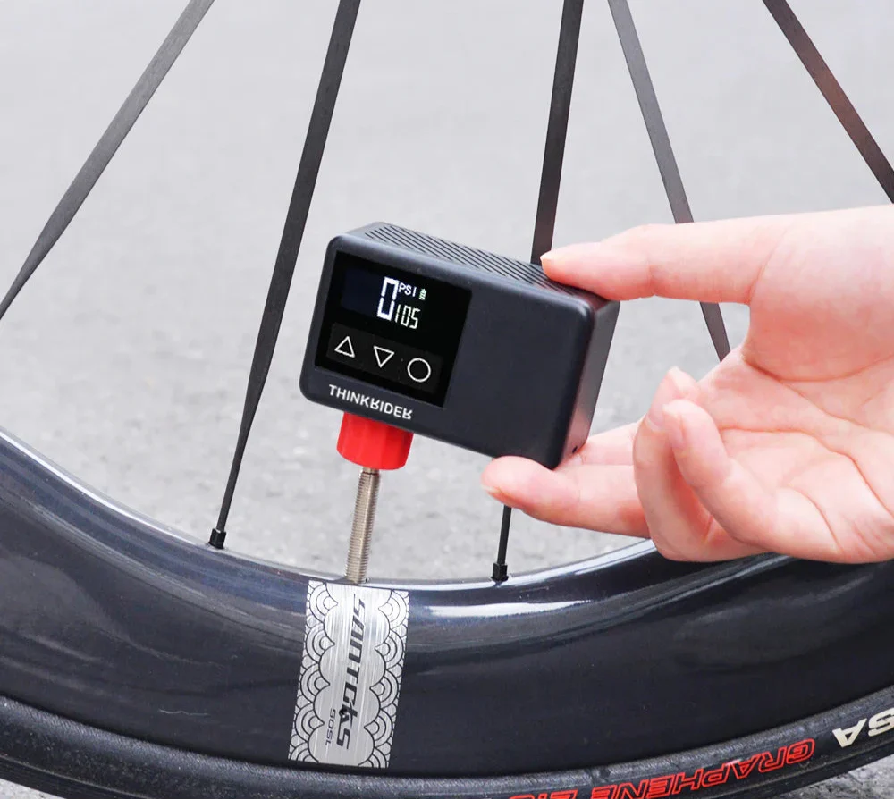 Mini Electric Bike Pump 120 PSI Pocket-Sized Tire Inflator Black-1
