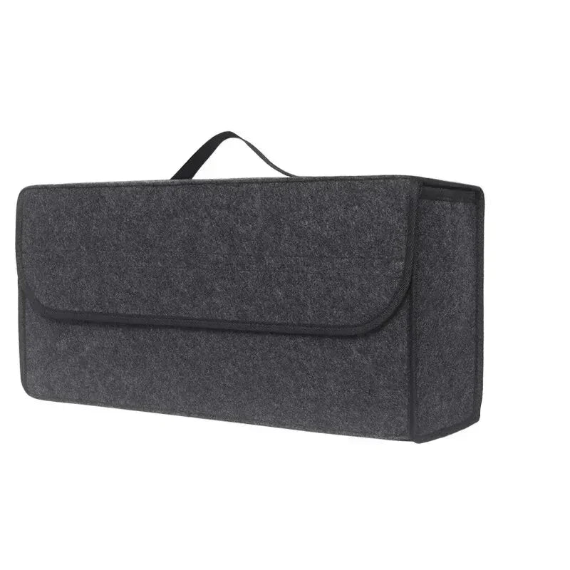 Large Anti Slip Car Trunk Organizer Soft Felt Storage Box Grey-0