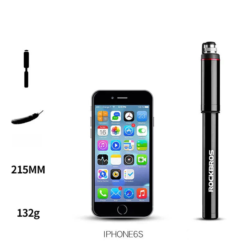 Mini High-Pressure Bike Pump 150 PSI Portable Hand Air Inflator Black-2