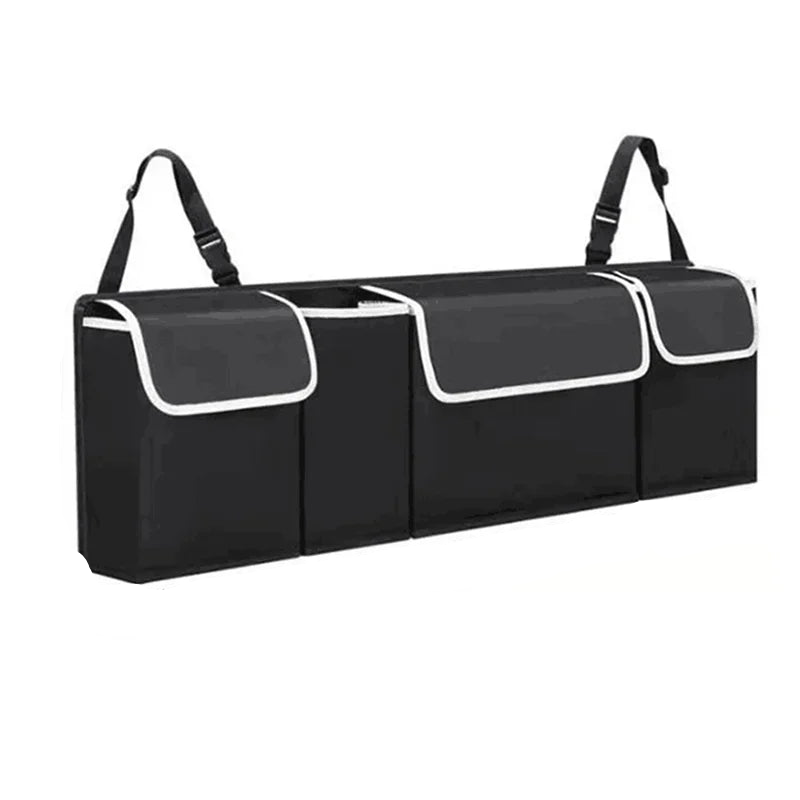 Car Trunk & Backseat Organizer High Capacity Multi Pocket Black-0