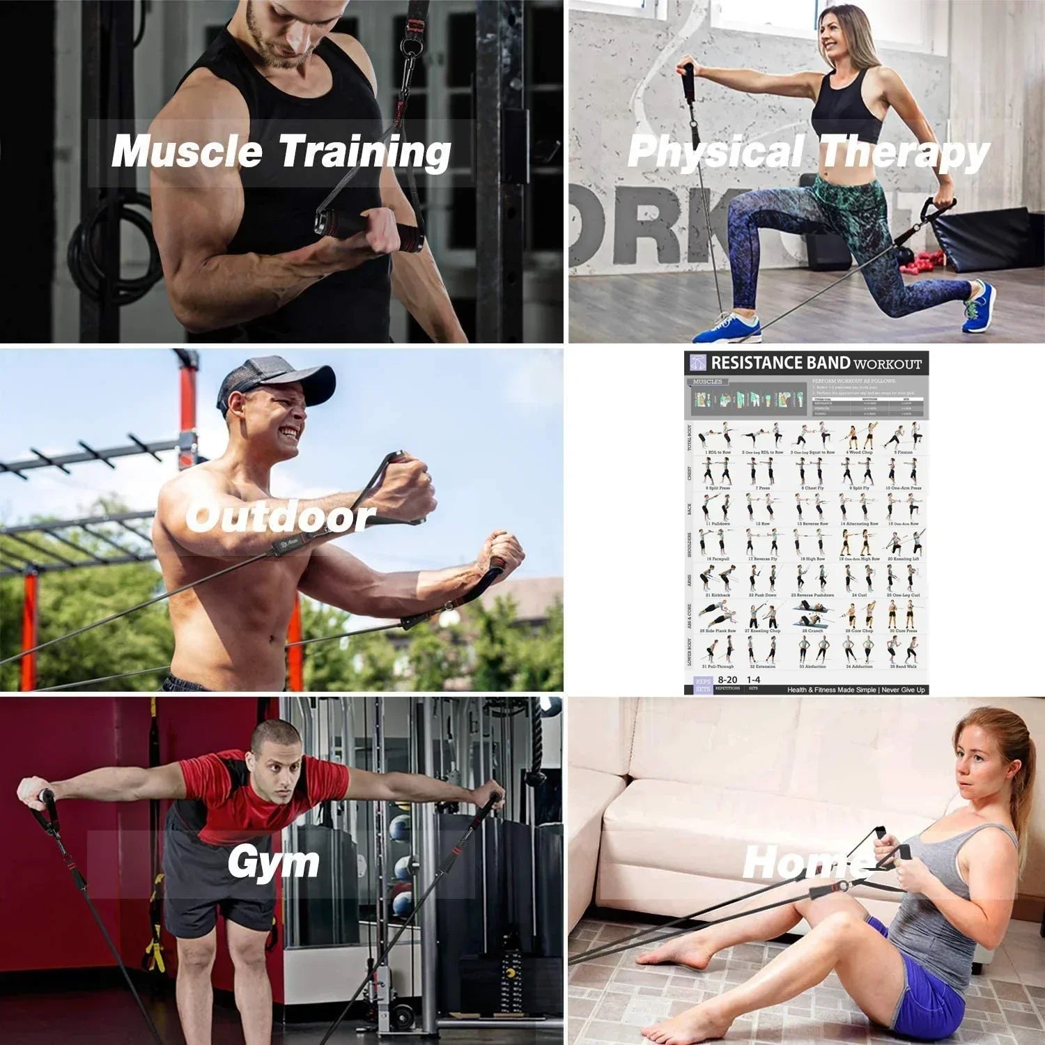 250lbs Resistance Bands Set with Accessories-4