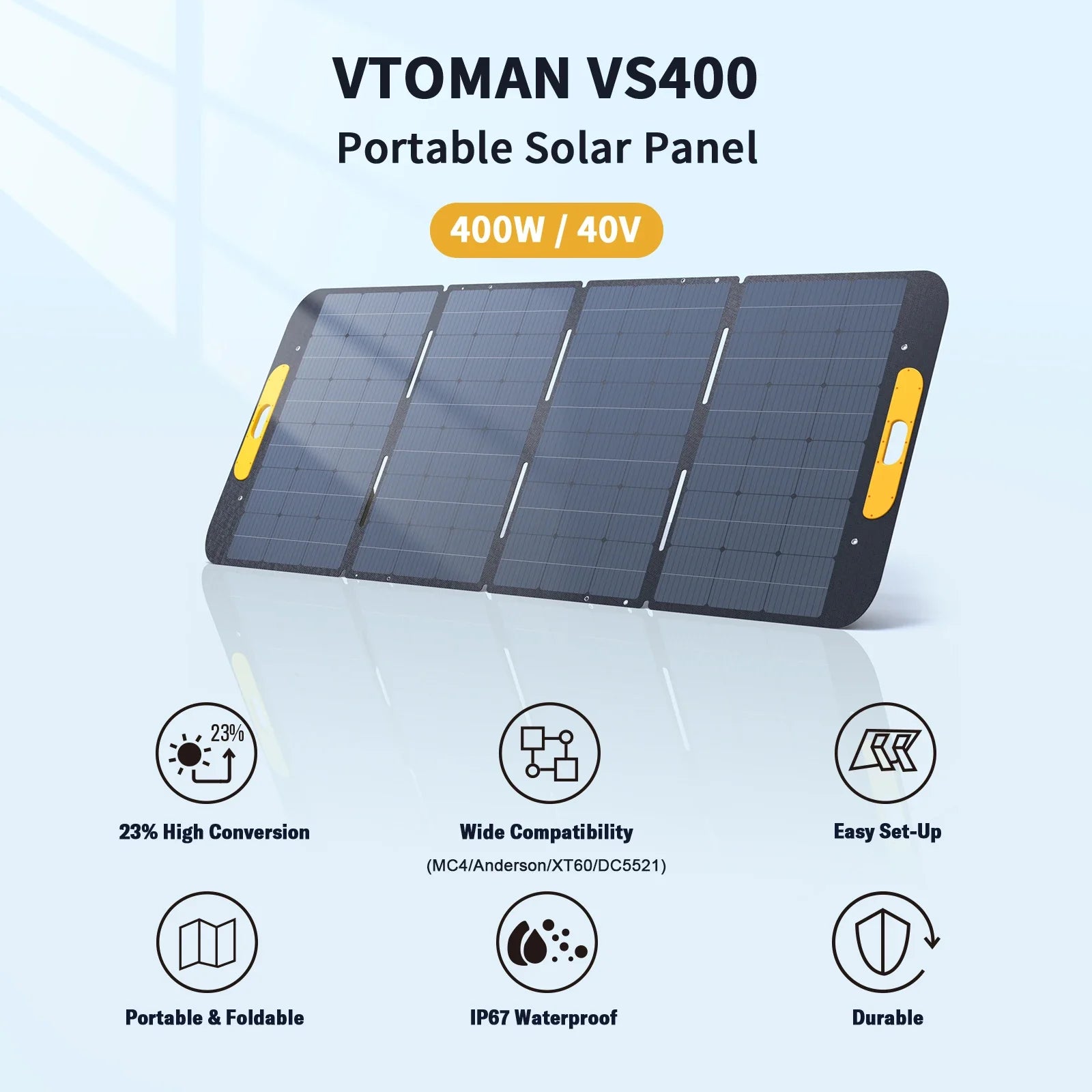 400W Foldable Solar Panel – Portable Solar Charger for FlashSpeed 1500 Power Station (Not for Jump/FlashSpeed 1000)-4