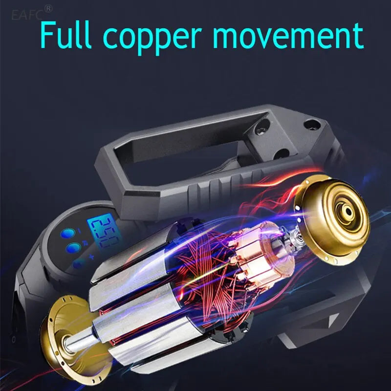 Digital Portable Air Compressor Pump Tire Inflator Grey-4