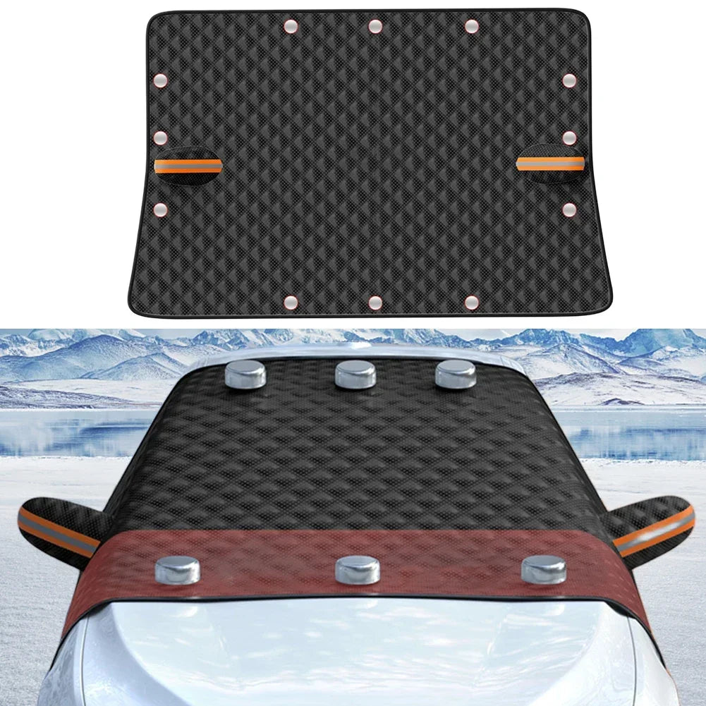 Magnetic Car Snow & Ice Protector All Season Windshield Cover Black-2