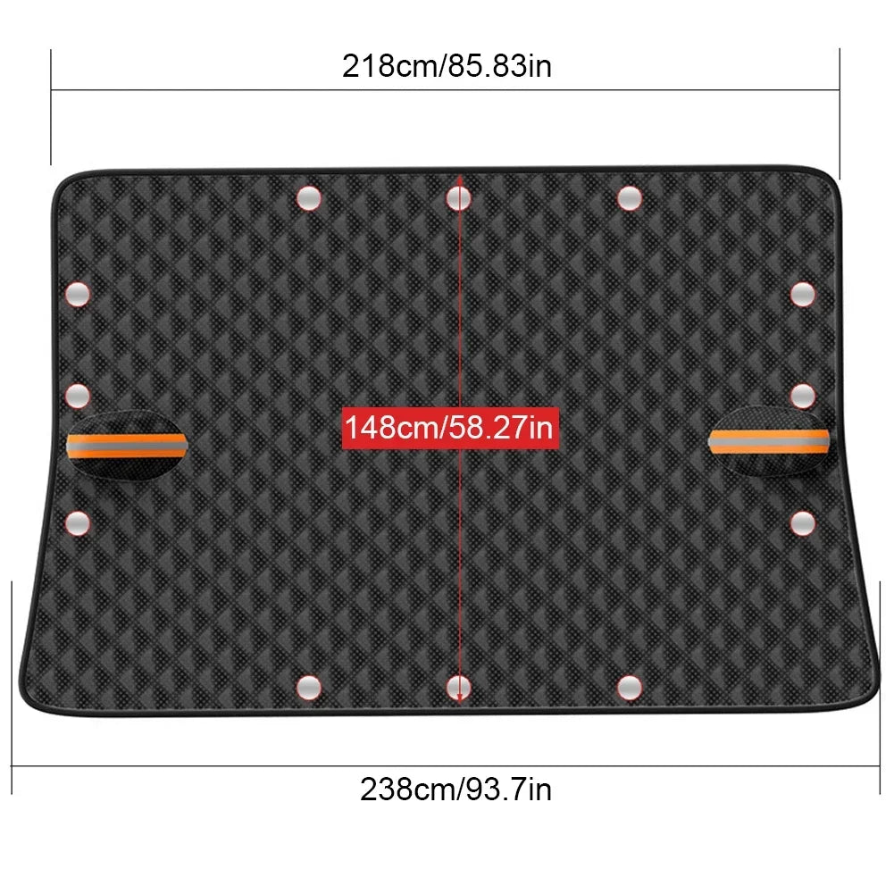 Magnetic Car Snow & Ice Protector All Season Windshield Cover Black-1