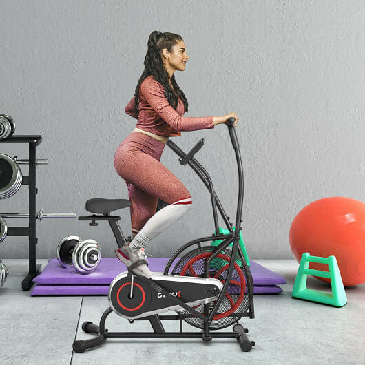 Upright Air Bike with Unlimited Resistance-Black-0