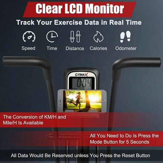 Upright Air Bike with Unlimited Resistance-Black-3