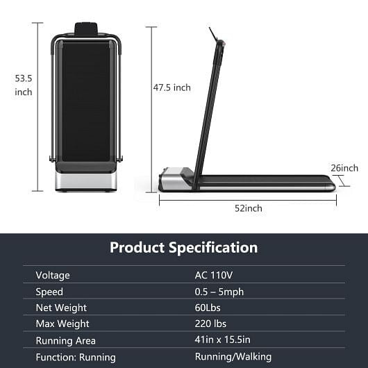 Ultra-thin Electric Folding Motorized Treadmill with LCD Monitor Low Noise-2
