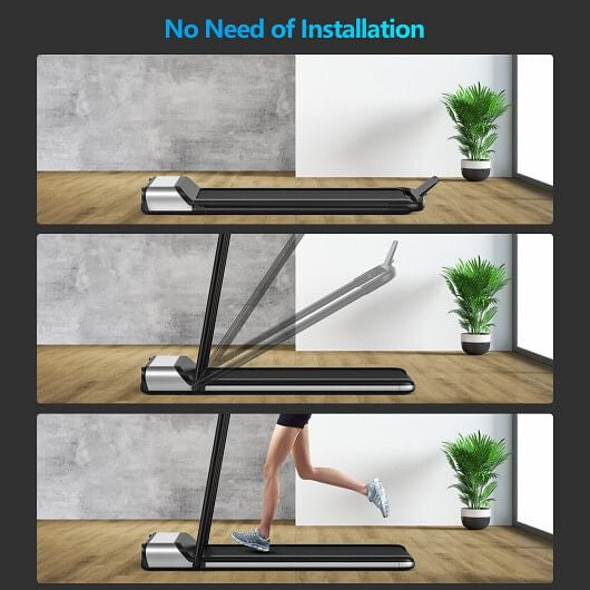 Ultra-thin Electric Folding Motorized Treadmill with LCD Monitor Low Noise-3