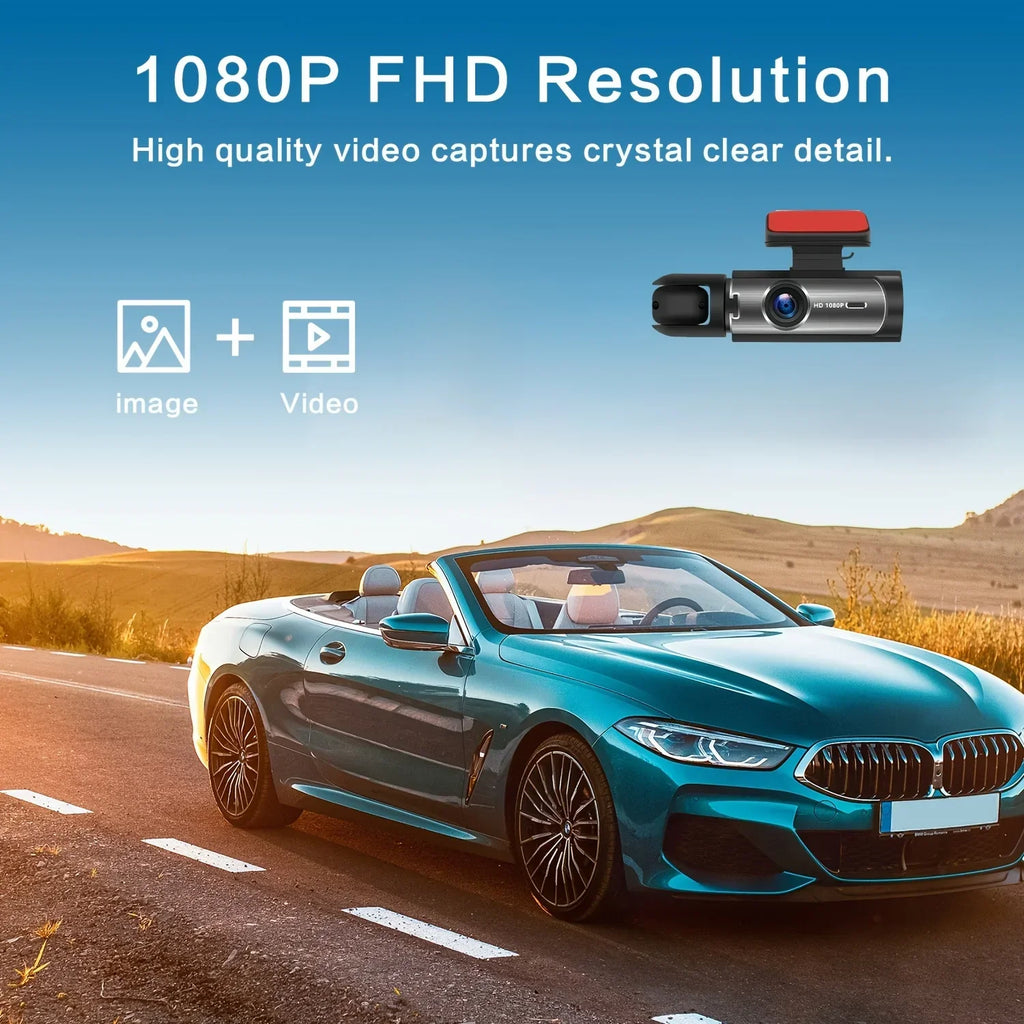 1080P WiFi Dual Lens Dash Cam Front Rear Car DVR Black-2