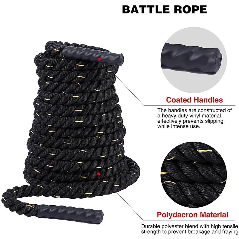 Power Training Battle Rope for Home Gym Workouts-3