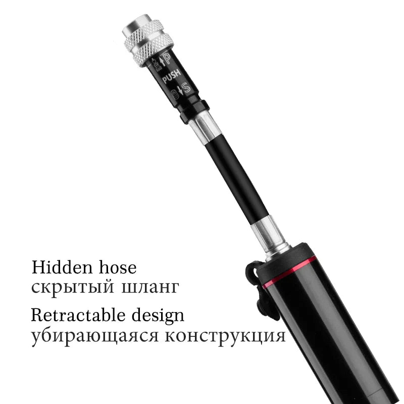 Mini High-Pressure Bike Pump 150 PSI Portable Hand Air Inflator Black-3