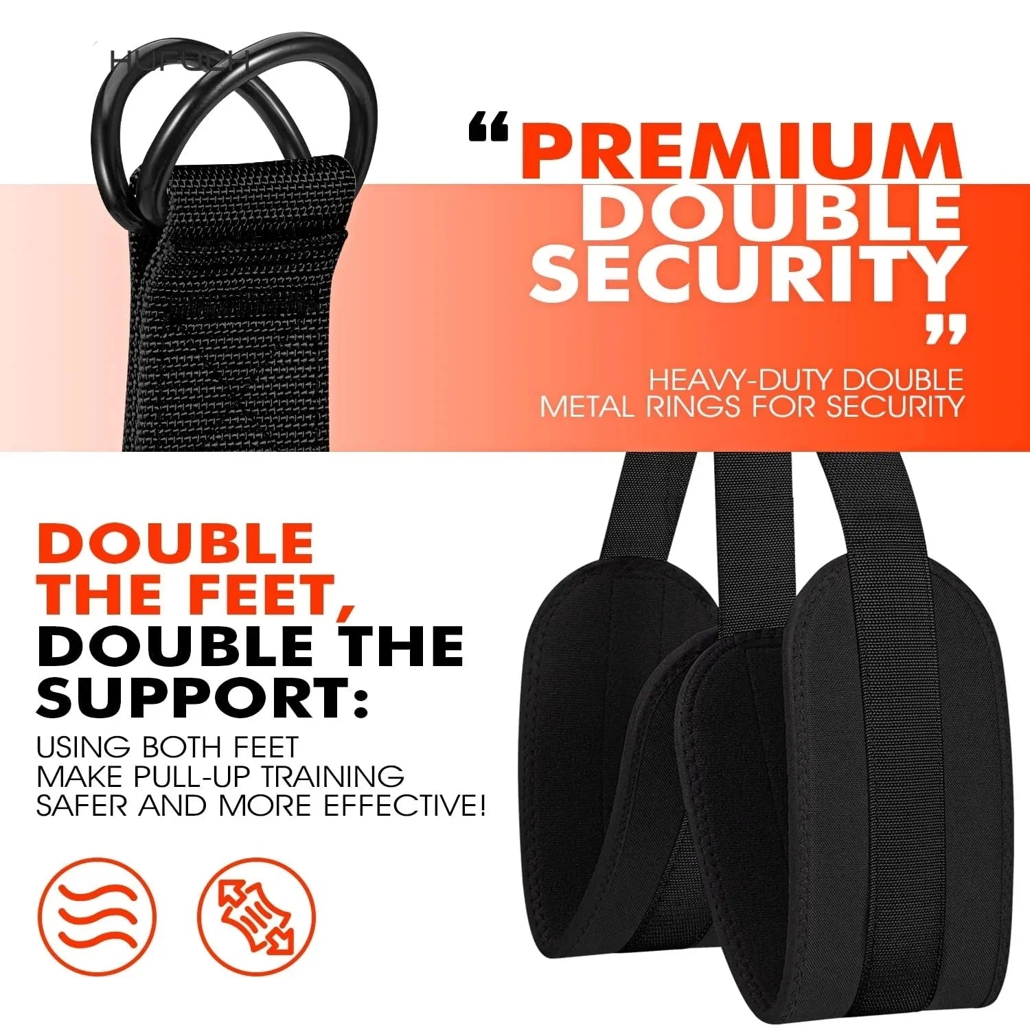 Pull-Up Assistance Bands Set 300LB Resistance Black-2