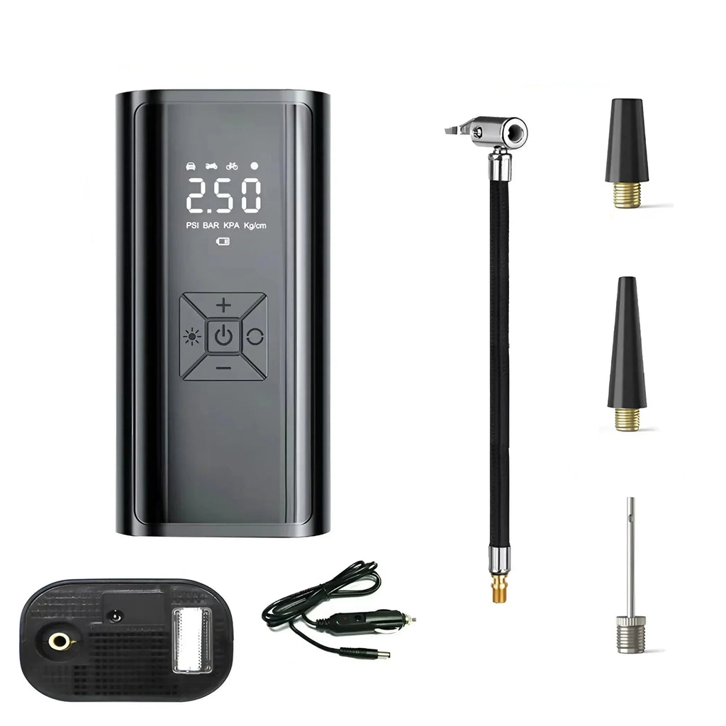 120W Wireless Handheld Air Compressor Portable Digital Tire Inflator Black-0