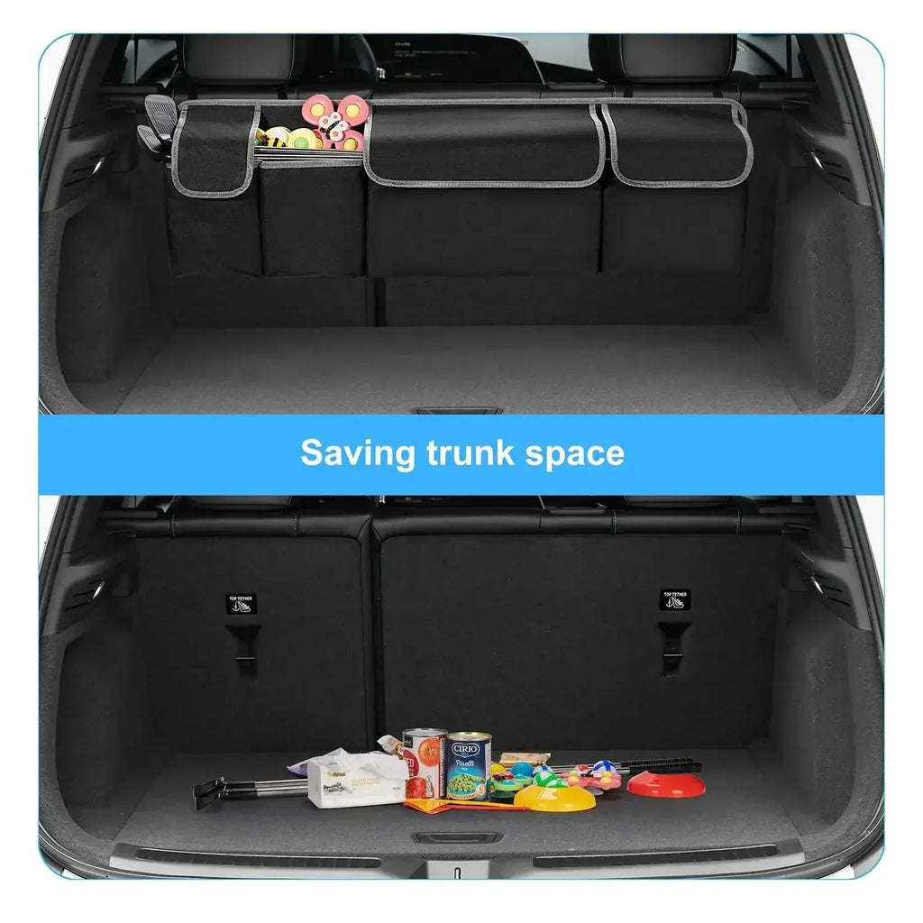Car Trunk & Backseat Organizer High Capacity Multi Pocket Black-4